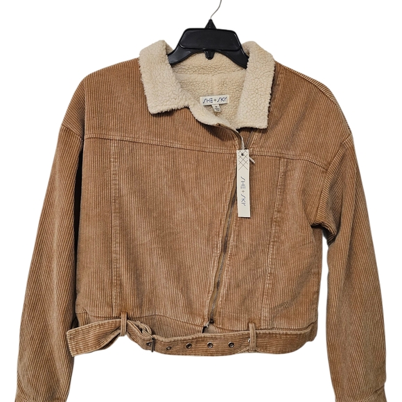 She + Sky Tan Corduroy Teddy Sz M - Picture 1 of 6